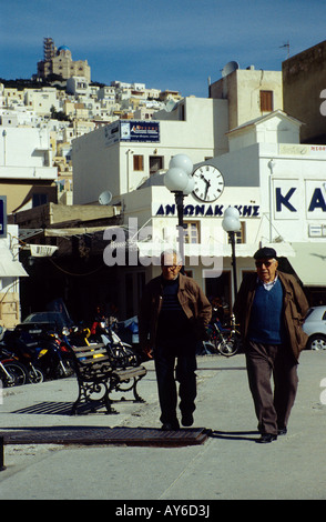 Ermoupoli Hafen Bereich, Syros, griechische Inseln Stockfoto