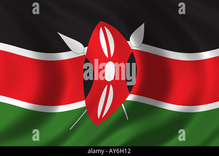 Flagge von Kenia Stockfoto