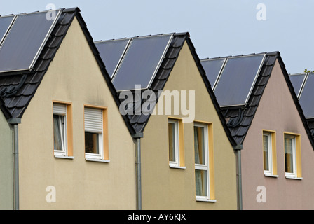 Solarenergie-Wohnsiedlung, Gelsenkirchen, Nord Rhein Westfalen, Deutschland. Stockfoto