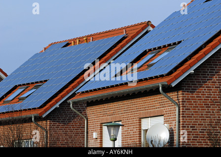 Solarenergie-Wohnsiedlung, Steinfurt, Nord Rhein Westfalen, Deutschland. Stockfoto