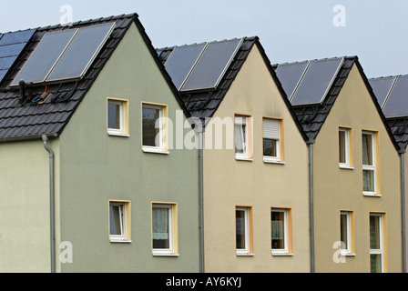 Solarenergie-Wohnsiedlung, Gelsenkirchen, Nord Rhein Westfalen, Deutschland. Stockfoto