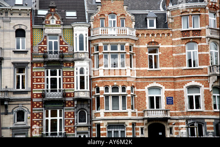 Jugendstil-Gebäude in Brüssel Square Ambiorix Stockfoto