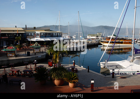 mit Blick auf die Küste und die Lagune von Knysna Quays Knysna Garten route westlichen Kapprovinz in Südafrika Stockfoto