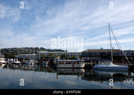 mit Blick auf die Küste und die Lagune von Knysna Quays Knysna Garten route westlichen Kapprovinz in Südafrika Stockfoto