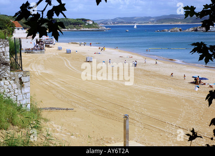 Panoramische Ansicht von Santander Strand Kantabrien Biskaya Golfo de Vizcaya Spanien España Iberia Europa Stockfoto