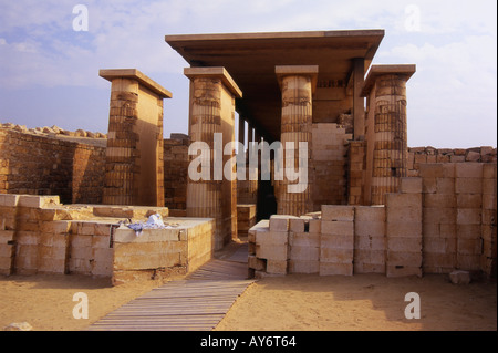 Grabanlage des Djoser Zoser Sakkara Sakkara Saqqarah Kairo Arabische Republik Ägypten ägyptische Nord-Afrika, Naher Osten Stockfoto