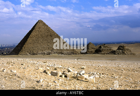 Ägyptische königliche Leichenhalle & Sakralbauten Giza Pyramiden Nekropole Kairo Arabische Republik von Ägypten Nordafrika, Naher Osten Stockfoto