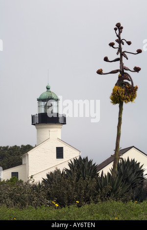 Alter Leuchtturm von Point Loma in San Diego Kalifornien Stockfoto