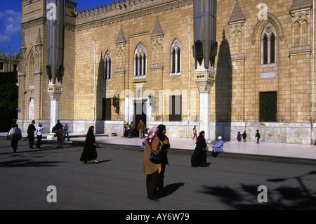 Saiyidna Hussein Moschee Midan El Hussein islamische Kairo Arabische Republik Ägypten ägyptische Nord-Afrika, Naher Osten Stockfoto