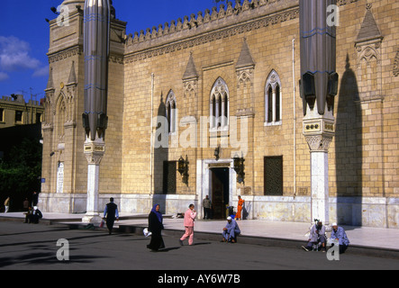 Saiyidna Hussein Moschee Midan El Hussein islamische Kairo Arabische Republik Ägypten ägyptische Nord-Afrika, Naher Osten Stockfoto