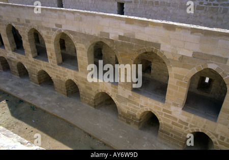 Detailansicht der Fort Qaitbey Zitadelle Mittelmeer Meer Alexandria Arabische Republik Ägypten ägyptische Nord-Afrika, Naher Osten Stockfoto