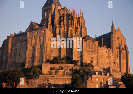 Blick auf Mont Mont Saint Michel Wunder von der West Normandie englischen Kanal La Manche Westfrankreich Nordeuropa Stockfoto