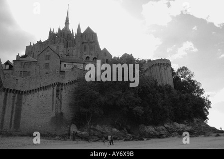 Blick auf Mont Mont Saint Michel Wunder von der West Normandie englischen Kanal La Manche Westfrankreich Nordeuropa Stockfoto