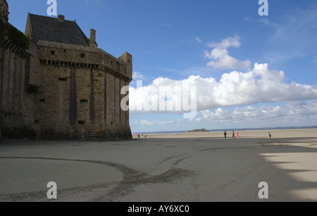 Blick auf Mont Mont Saint Michel Wunder von der West Normandie englischen Kanal La Manche Westfrankreich Nordeuropa Stockfoto