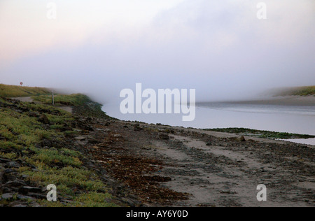Blick auf Mont Mont Saint Michel Wunder von der West Normandie englischen Kanal La Manche Westfrankreich Nordeuropa Stockfoto