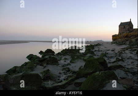Blick auf Mont Mont Saint Michel Wunder von der West Normandie englischen Kanal La Manche Westfrankreich Nordeuropa Stockfoto