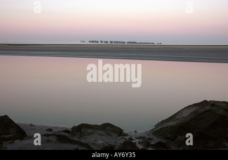 Panoramablick auf Mont Mount Saint Michel Bay Normandie englischen Kanal La Manche Nordeuropa Westfrankreich Stockfoto