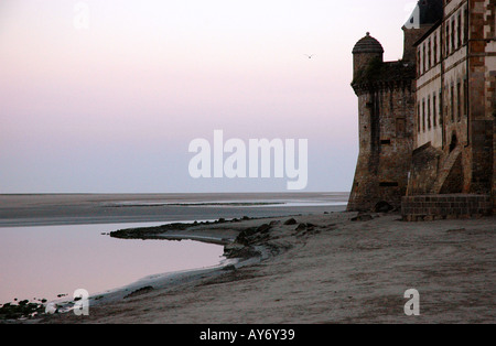 Panoramablick auf Mont Mount Saint Michel Bay Normandie englischen Kanal La Manche Nordeuropa Westfrankreich Stockfoto