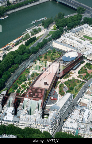 Blick vom Eiffelturm, Paris in Frankreich am Musée du Quai BH Stockfoto