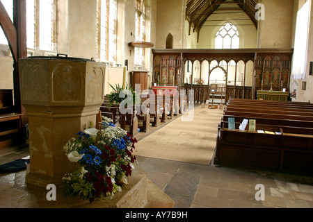 UK Norfolk Broads Ranworth Kirchenraum Stockfoto