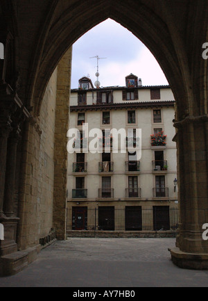 Charakteristische Gebäude Parte Vieja alte Viertel Bucht von San Sebastian Donostia baskischen Land der Biskaya Spanien España Europa Stockfoto