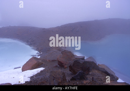 Emerald Lakes Tongariro National Park Nordinsel Neuseeland Stockfoto