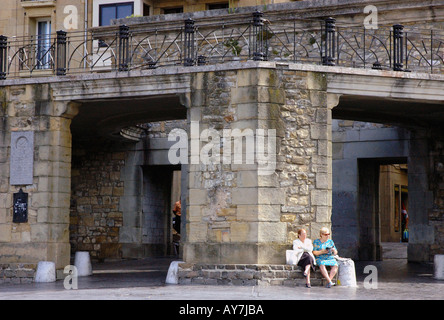 Charakteristischen Blick auf Parte Vieja Altstadt von San Sebastian Donostia baskischen Land Bucht von Biscaya Spanien España Europa Stockfoto