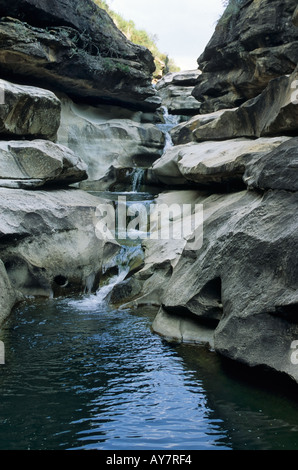 Wasserfälle, Pitseng Schlucht, in der Nähe von Malealea, Lesotho Stockfoto