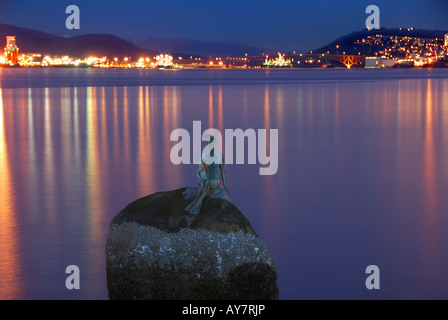 Berühmte Statue des "Mädchen im Neoprenanzug" im Stanley Park, Vancouver. Stockfoto