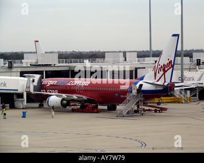 Virgin Blue Boeing 737 Tullamarine Flughafen Melbourne Victoria Australien Stockfoto