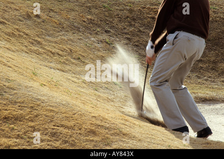 Golfspieler aus Sandfang Stockfoto