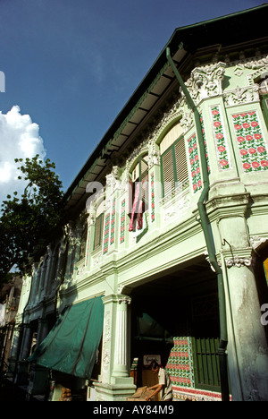 Asien Singapur Little India Petain Road 1916 gebaut geflieste Geschäftshäusern Stockfoto