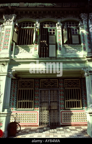 Asien Singapur Little India Petain Road 1916 gebaut geflieste Geschäftshäusern Stockfoto