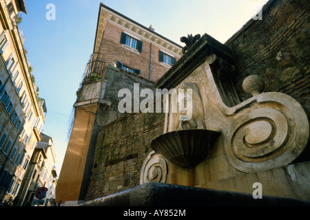 Rom Italien Fontana del Mascherone Brunnen auf via Giulia Stockfoto