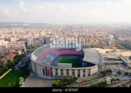 LUFTAUFNAHME DES STADION NOU CAMP IN BARCELONA-KATALONIEN-SPANIEN Stockfoto