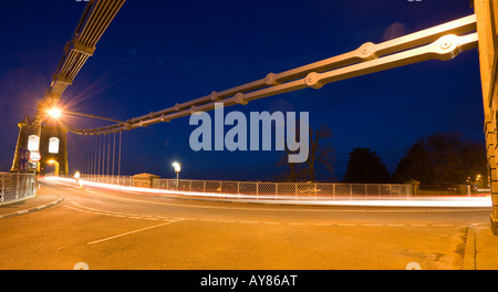 Die Telford Menai Hängebrücke Überfahrt von Wales nach Anglesey. Stockfoto