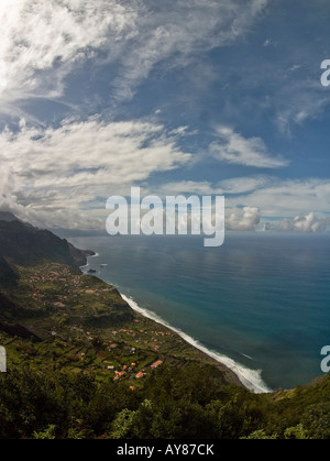 Blick über Ponta Delgada, Nordküste, Madeira Stockfoto