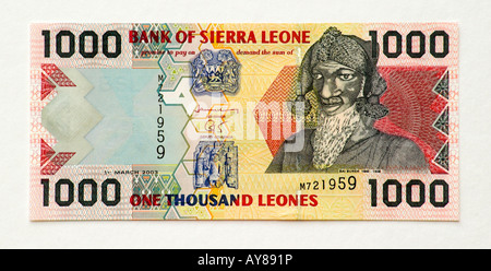Sierra Leone 1000 Leones Banknote Stockfoto