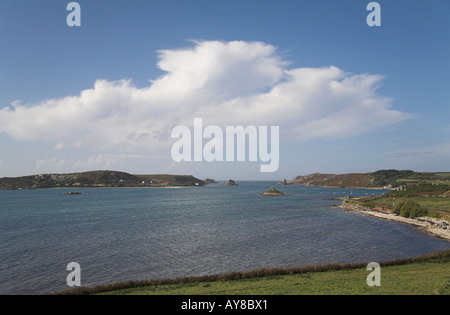 Oliver Cromwell Schloss neue Grimsby Bucht ergründen Insel Bryher von Isles of Scilly Tresco Stockfoto