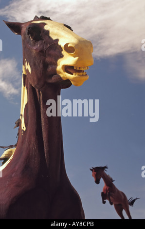 Skulptur Detail des "Freien Geister laut Wasser" von McGary, Hubbard Museum des amerikanischen Westens in Ruidoso Downs, New Mexico. Stockfoto