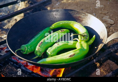 Cowboy cooking vom Feinsten im Lincoln County Cowboy Symposium und Planwagen Kochwettbewerb, in Ruidoso Downs, New Mexico. Stockfoto