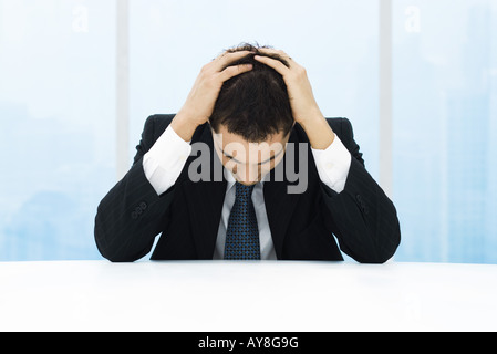 Geschäftsmann Betrieb Kopf Stockfoto