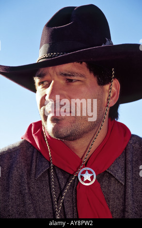 Herr 738 Wrangler Todd Brackhawn beteiligt sich an der Lincoln County Cowboy Symposium in Ruidoso Downs, New Mexico. Stockfoto