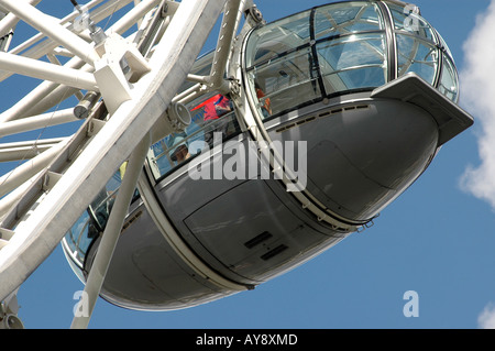 Nahaufnahme, Kapsel des London Eye, auch bekannt als Millennium Wheel, London 2006 Stockfoto