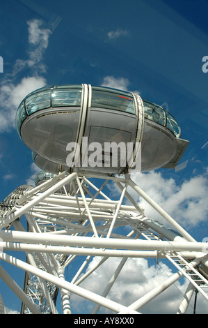 Nahaufnahme, Kapsel des London Eye, auch bekannt als Millennium Wheel, London 2006 Stockfoto