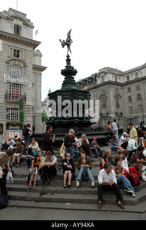 Piccadilly Circus-Gedenkbrunnen, Eros-Statue, London UK Stockfoto