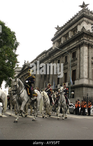 Politécnica ein Caballo Paraden hinunter Rividaivia im Kabinett Inuagurations im Mai 2008 Stockfoto