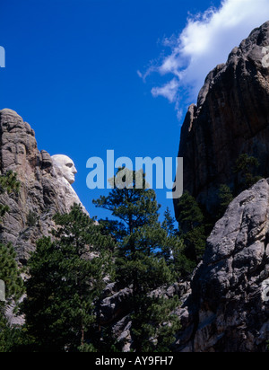 Profil von George Washington am Mount Rushmore National Monument, South Dakota Stockfoto