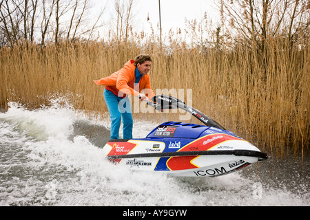 Paul Martin Jetski mit Geschwindigkeit und Konzentration Stockfoto