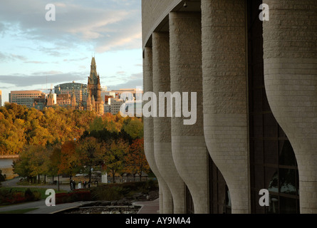 Stadtbild Parlamentsgebäude Ottawa, Kanadisches Museum der Zivilisation entnommen Stockfoto